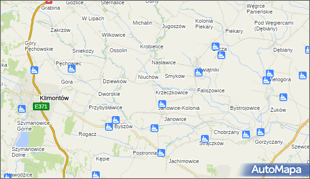 mapa Krzeczkowice, Krzeczkowice na mapie Targeo