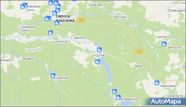 mapa Krzynia, Krzynia na mapie Targeo