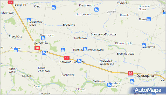 mapa Krzywanice-Trojany, Krzywanice-Trojany na mapie Targeo