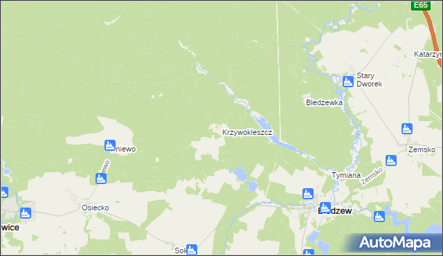 mapa Krzywokleszcz, Krzywokleszcz na mapie Targeo