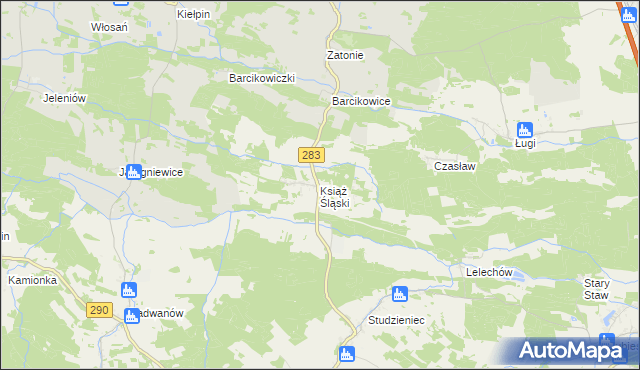 mapa Książ Śląski, Książ Śląski na mapie Targeo