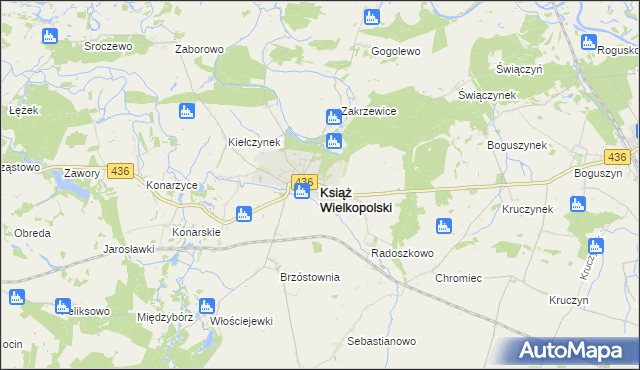 mapa Książ Wielkopolski, Książ Wielkopolski na mapie Targeo