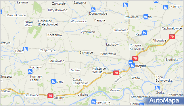 mapa Książnice Małe, Książnice Małe na mapie Targeo