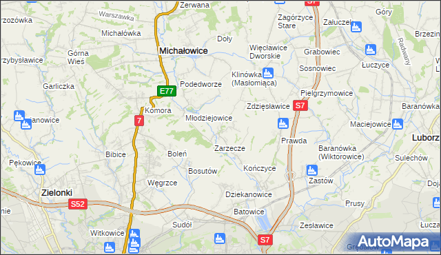 mapa Książniczki, Książniczki na mapie Targeo