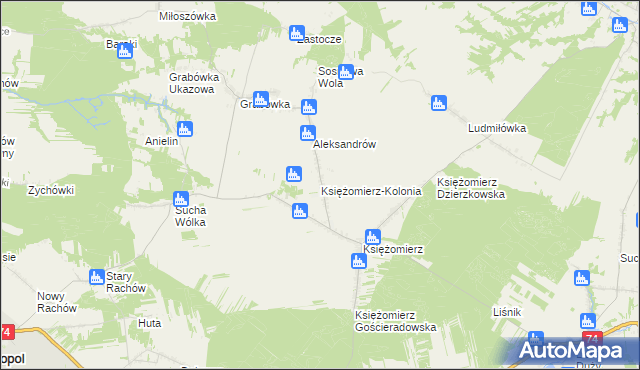 mapa Księżomierz-Kolonia, Księżomierz-Kolonia na mapie Targeo