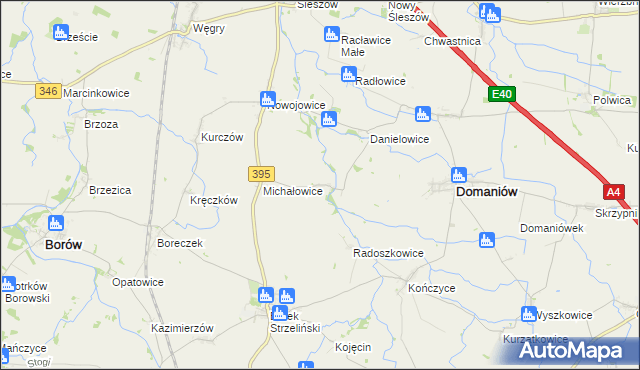 mapa Kuchary gmina Domaniów, Kuchary gmina Domaniów na mapie Targeo