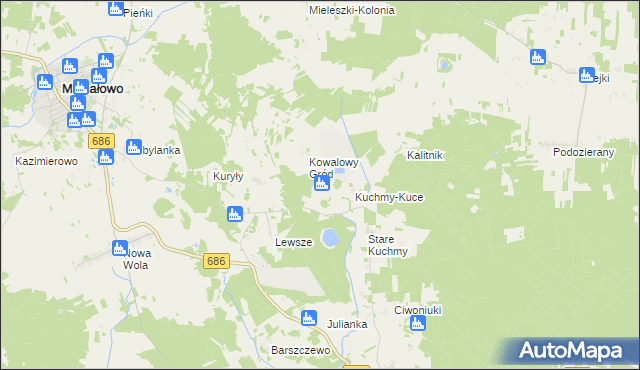 mapa Kuchmy-Pietruki, Kuchmy-Pietruki na mapie Targeo