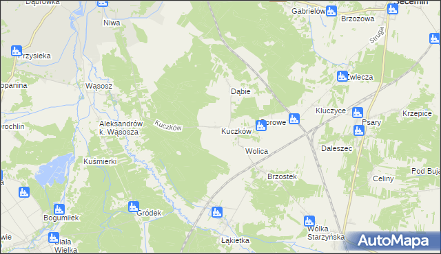 mapa Kuczków gmina Secemin, Kuczków gmina Secemin na mapie Targeo