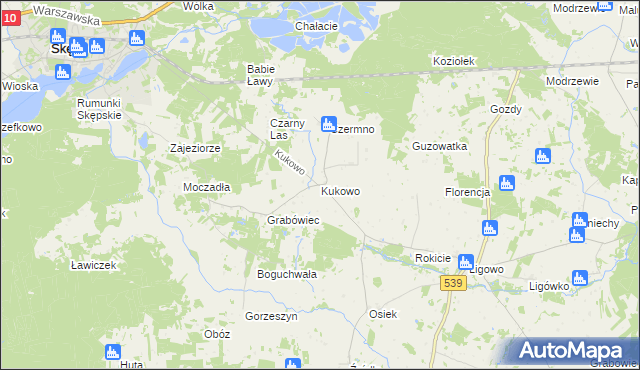 mapa Kukowo gmina Skępe, Kukowo gmina Skępe na mapie Targeo