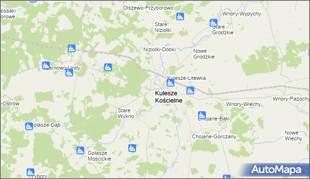 mapa Kulesze Kościelne, Kulesze Kościelne na mapie Targeo