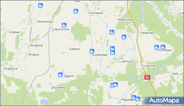 mapa Kuleszewo, Kuleszewo na mapie Targeo