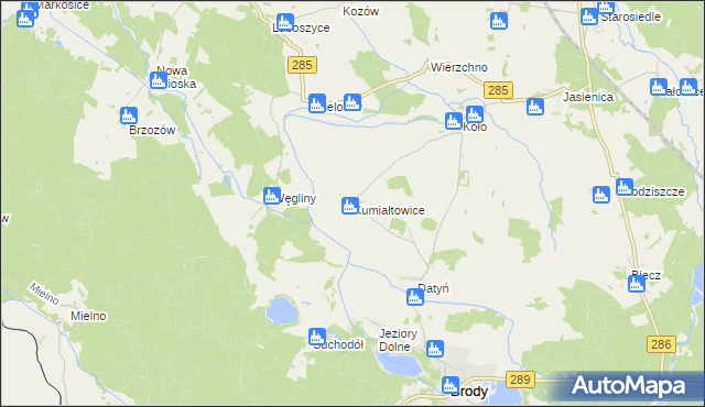 mapa Kumiałtowice, Kumiałtowice na mapie Targeo