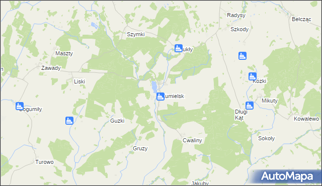 mapa Kumielsk, Kumielsk na mapie Targeo