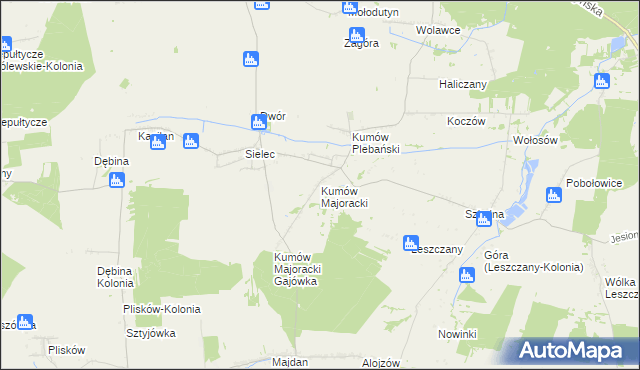 mapa Kumów Majoracki, Kumów Majoracki na mapie Targeo