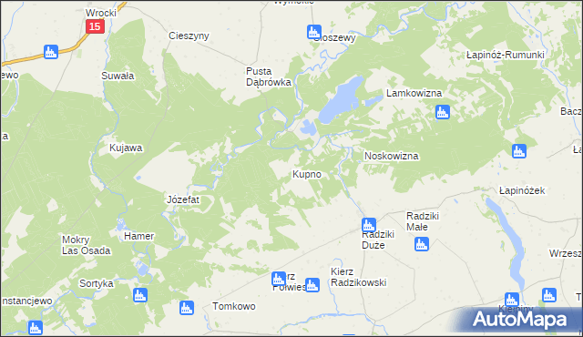 mapa Kupno gmina Wąpielsk, Kupno gmina Wąpielsk na mapie Targeo