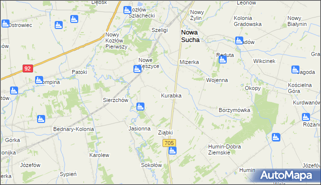 mapa Kurabka, Kurabka na mapie Targeo