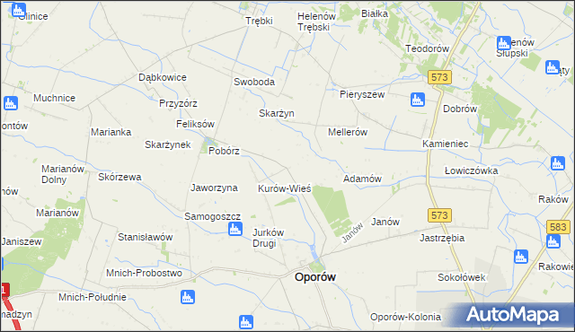 mapa Kurów-Parcel, Kurów-Parcel na mapie Targeo