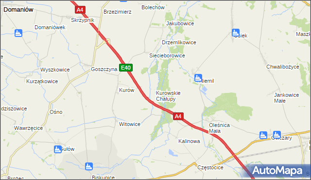 mapa Kurowskie Chałupy, Kurowskie Chałupy na mapie Targeo