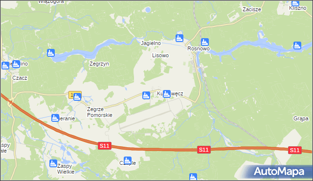 mapa Kurozwęcz, Kurozwęcz na mapie Targeo