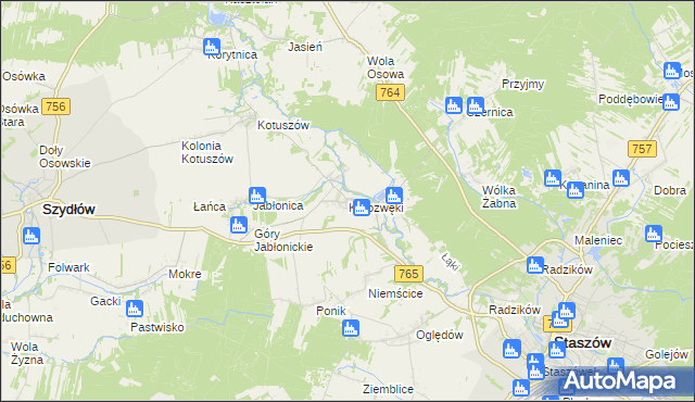 mapa Kurozwęki, Kurozwęki na mapie Targeo