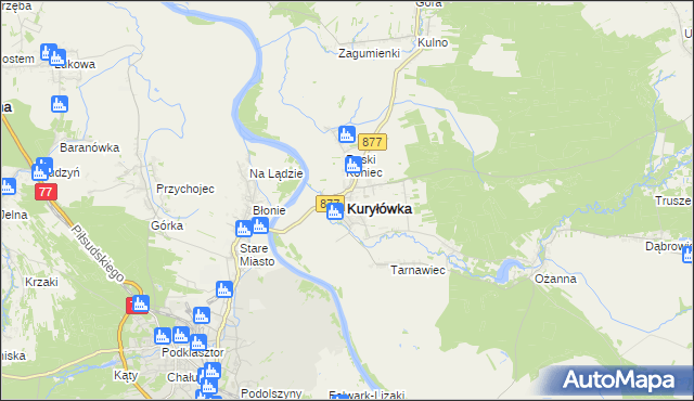 mapa Kuryłówka, Kuryłówka na mapie Targeo