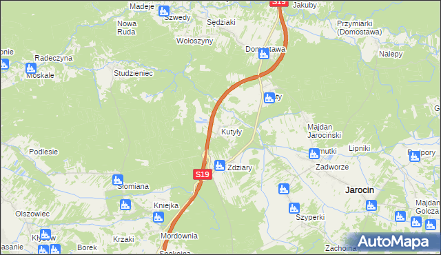 mapa Kutyły, Kutyły na mapie Targeo