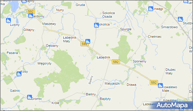 mapa Łabędnik, Łabędnik na mapie Targeo