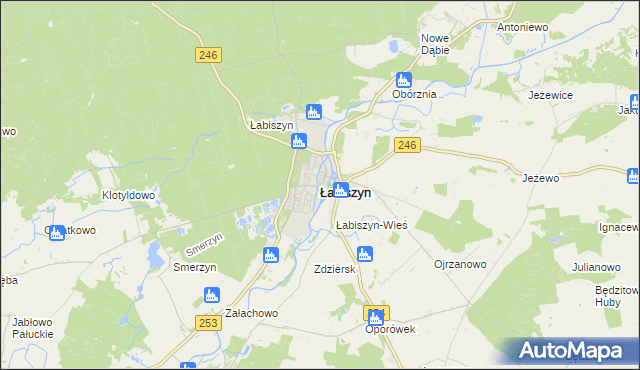 mapa Łabiszyn powiat żniński, Łabiszyn powiat żniński na mapie Targeo