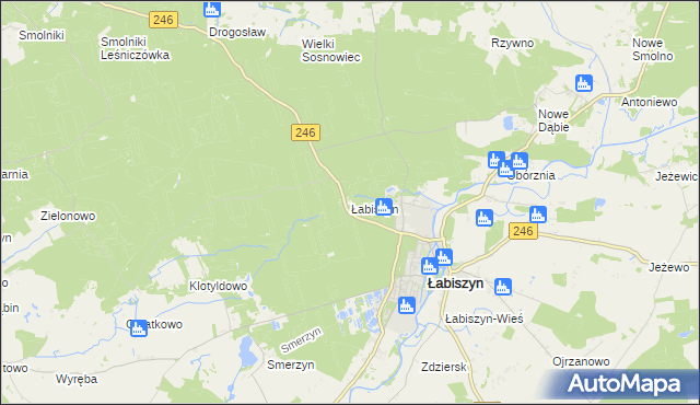 mapa Łabiszyn powiat żniński, Łabiszyn powiat żniński na mapie Targeo