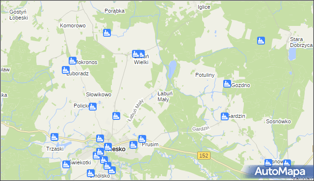 mapa Łabuń Mały, Łabuń Mały na mapie Targeo