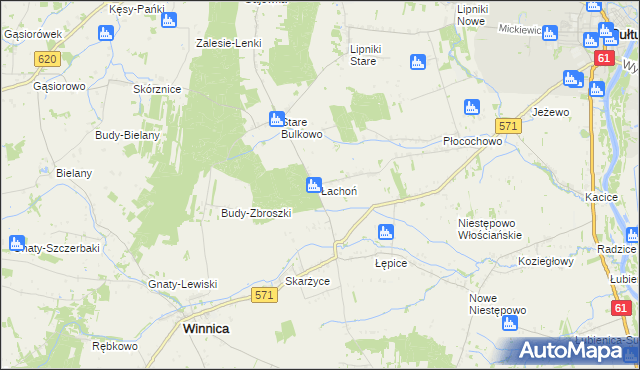 mapa Łachoń, Łachoń na mapie Targeo