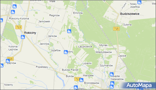 mapa Łączkowice gmina Ujazd, Łączkowice gmina Ujazd na mapie Targeo