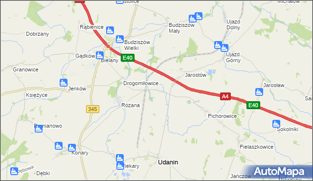 mapa Łagiewniki Średzkie, Łagiewniki Średzkie na mapie Targeo