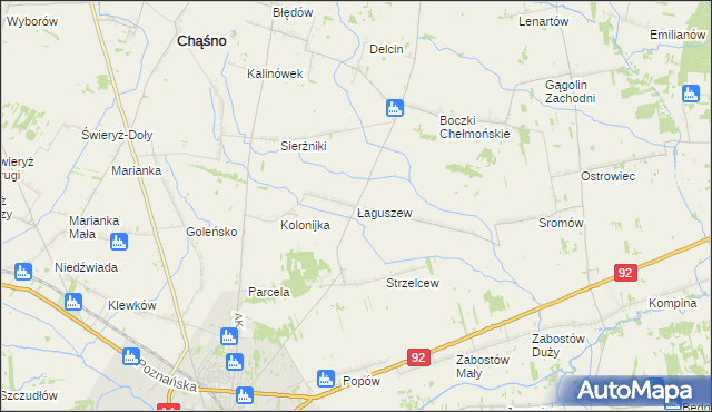 mapa Łaguszew, Łaguszew na mapie Targeo