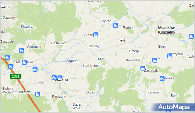 mapa Łąki gmina Górzno, Łąki gmina Górzno na mapie Targeo