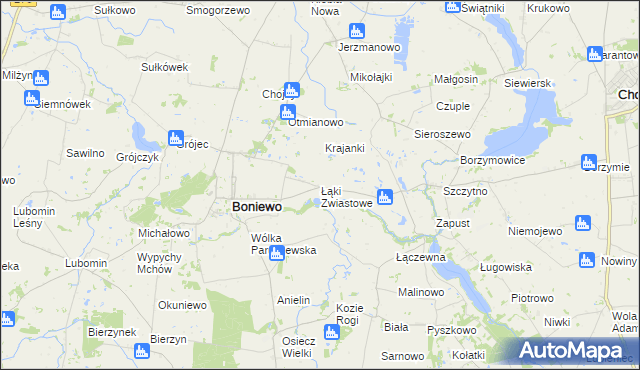 mapa Łąki Zwiastowe, Łąki Zwiastowe na mapie Targeo