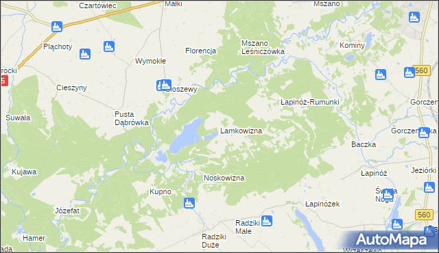 mapa Lamkowizna, Lamkowizna na mapie Targeo