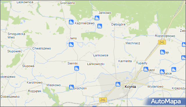 mapa Łankowice, Łankowice na mapie Targeo