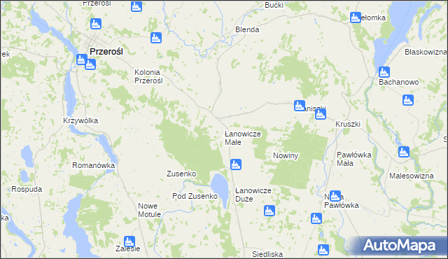 mapa Łanowicze Małe, Łanowicze Małe na mapie Targeo