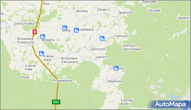 mapa Łapczyn, Łapczyn na mapie Targeo