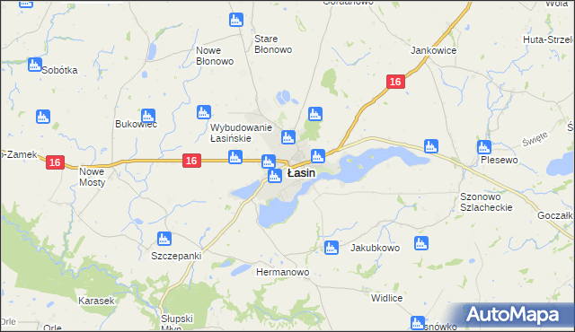 mapa Łasin, Łasin na mapie Targeo