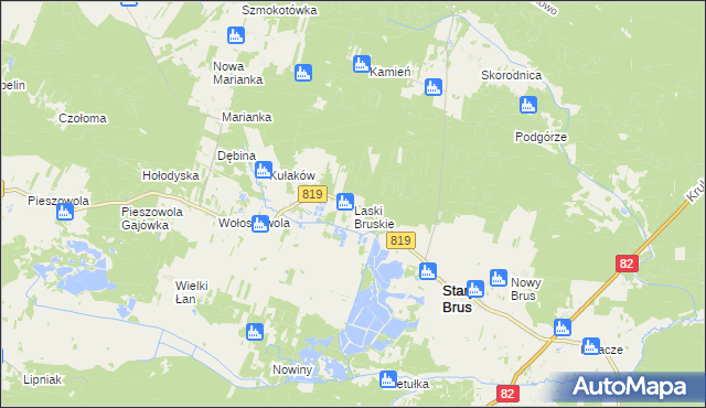 mapa Laski Bruskie, Laski Bruskie na mapie Targeo