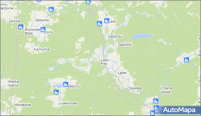 mapa Łąski Piec, Łąski Piec na mapie Targeo