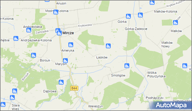 mapa Łasków, Łasków na mapie Targeo