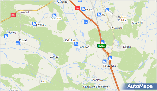 mapa Laskowa gmina Żmigród, Laskowa gmina Żmigród na mapie Targeo