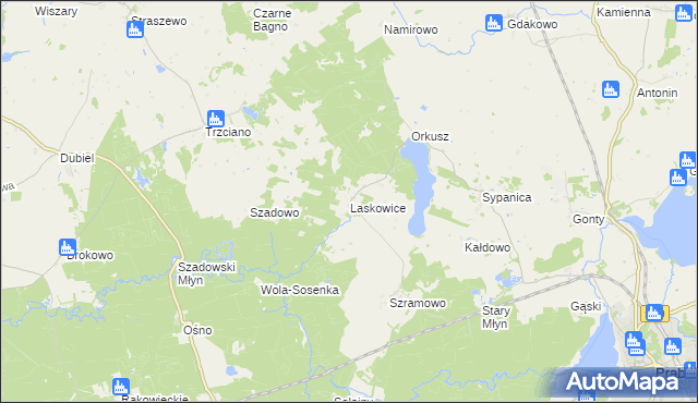 mapa Laskowice gmina Prabuty, Laskowice gmina Prabuty na mapie Targeo