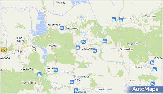 mapa Laskownica, Laskownica na mapie Targeo