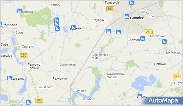 mapa Laskownica Mała, Laskownica Mała na mapie Targeo