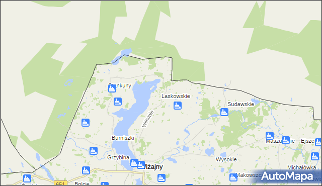 mapa Laskowskie, Laskowskie na mapie Targeo