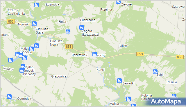 mapa Łasochy, Łasochy na mapie Targeo